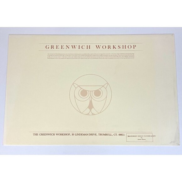 17.5"x23.5" Limited Ed SIGNED Print SOUTHWEST INDIAN FATHER & SON by JAMES BAMA - Picture 6 of 7